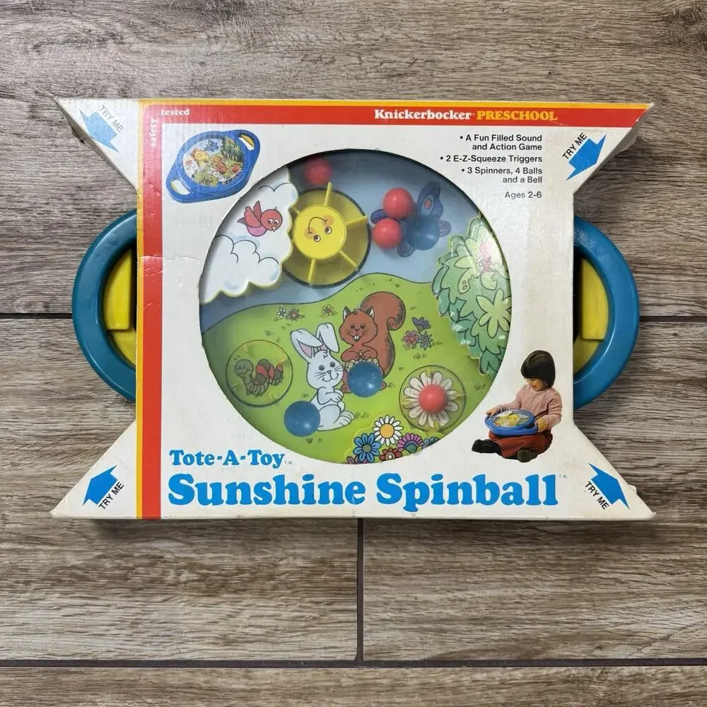 Vintage 1979 Knickerbocker Preschool Sunshine Spinball Tote-A-Toy Game